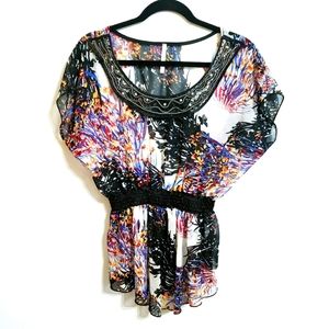Just Me Sheer Embellished Top...L